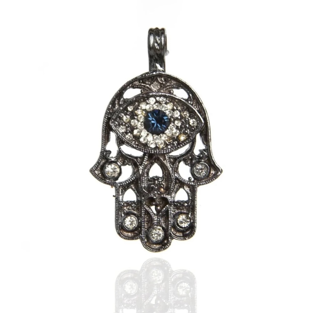 VIRGIN SAINTS & ANGELS - Hamsa Medallion in gunmetal